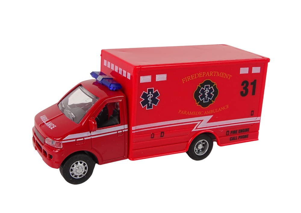 Ambulance Rescue Vehicle Friction Drive 2 Colours