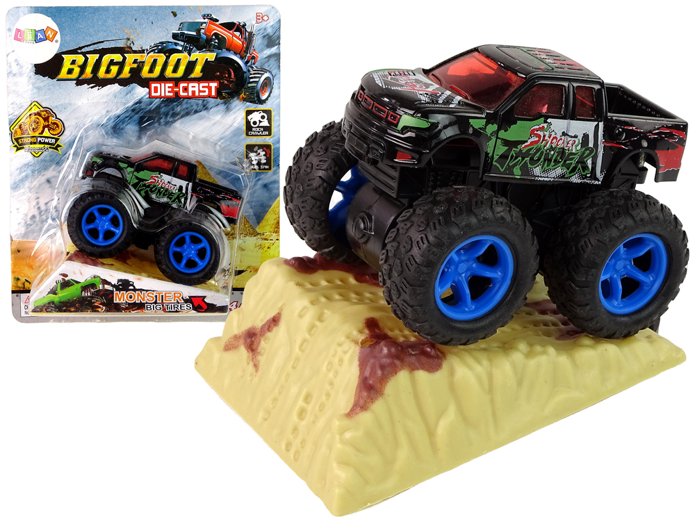 Resorak Monster Truck  Pull Back drive  Rubber tyres Metal body + Evolving Ramp