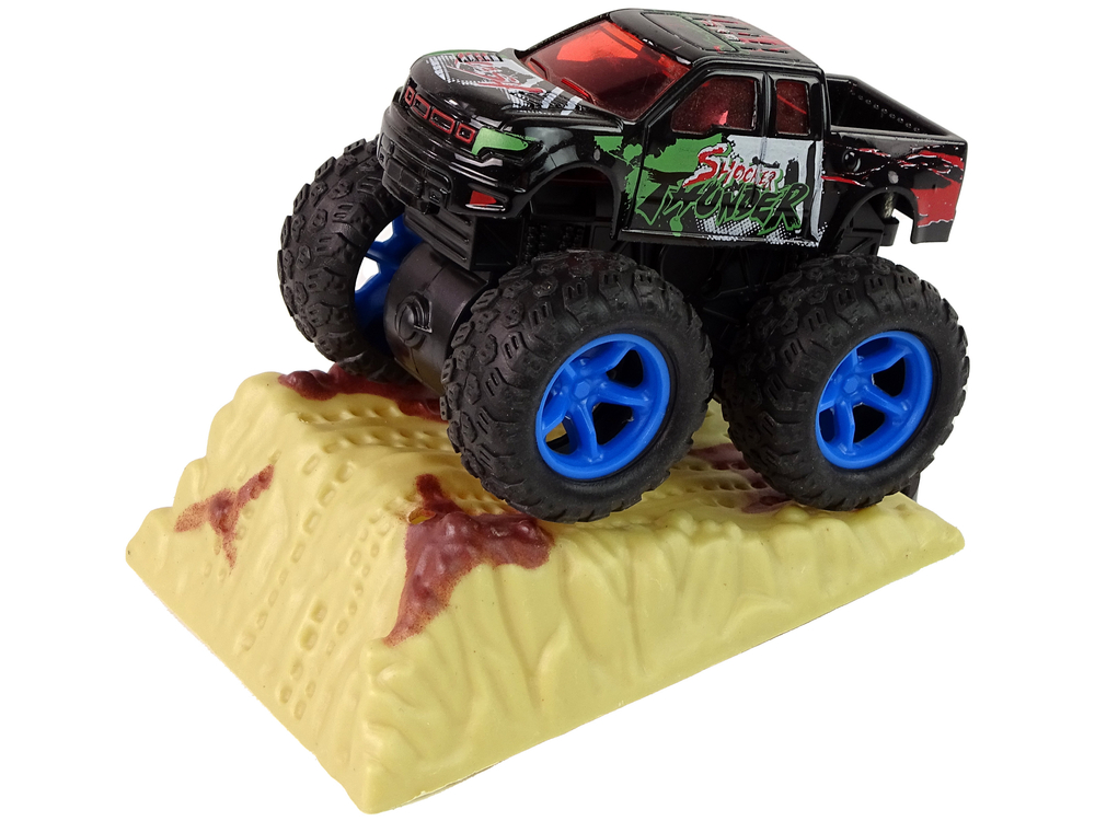 Resorak Monster Truck  Pull Back drive  Rubber tyres Metal body + Evolving Ramp