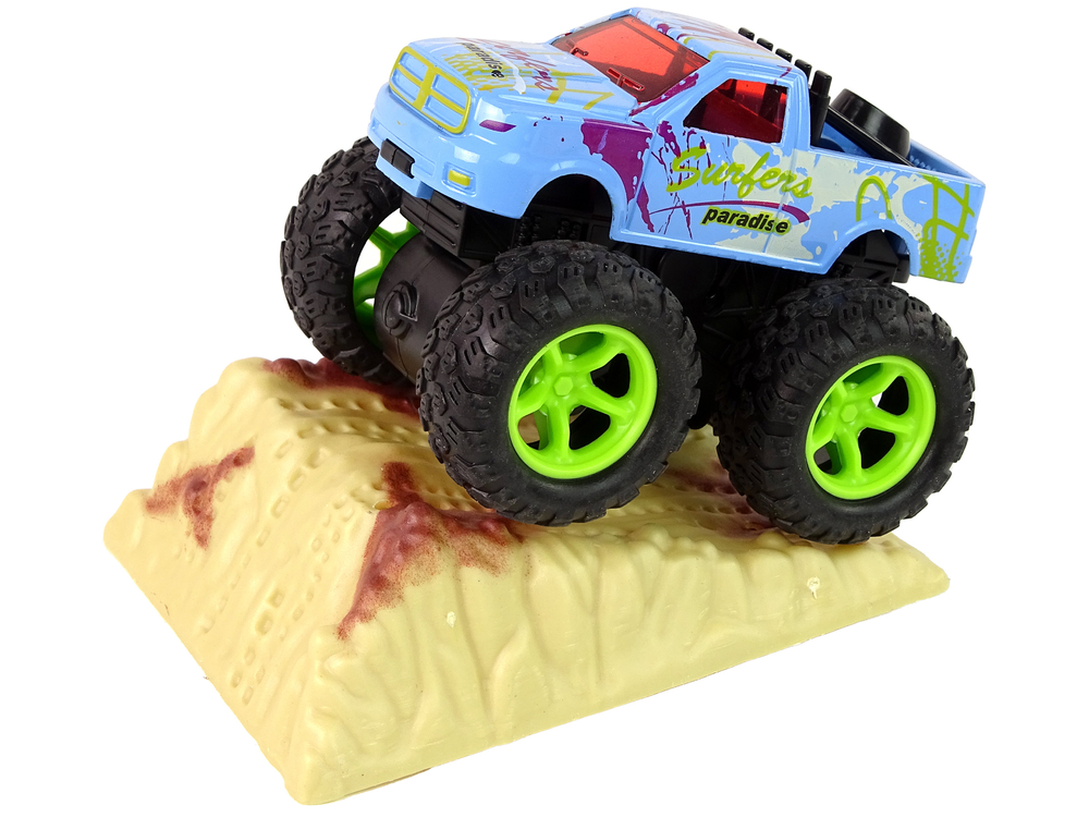 Resorak Monster Truck  Pull Back drive  Rubber tyres Metal body + Evolving Ramp