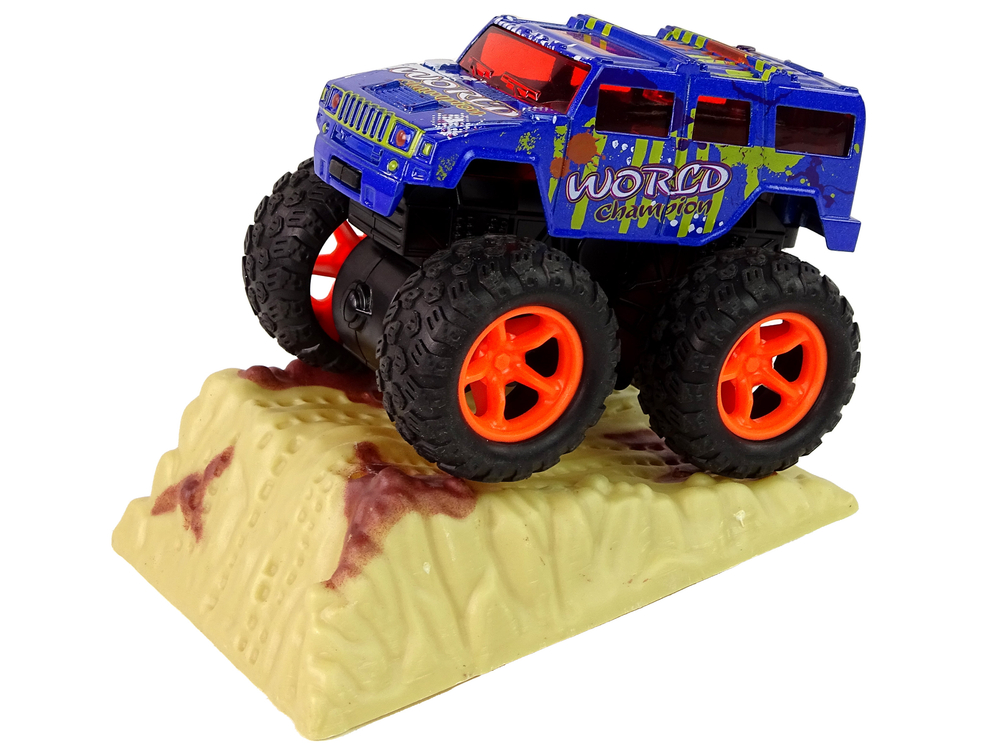 Resorak Monster Truck  Pull Back drive  Rubber tyres Metal body + Evolving Ramp