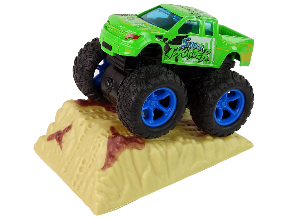 Resorak Monster Truck  Pull Back drive  Rubber tyres Metal body + Evolving Ramp