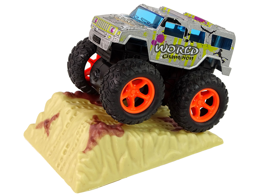 Resorak Monster Truck  Pull Back drive  Rubber tyres Metal body + Evolving Ramp