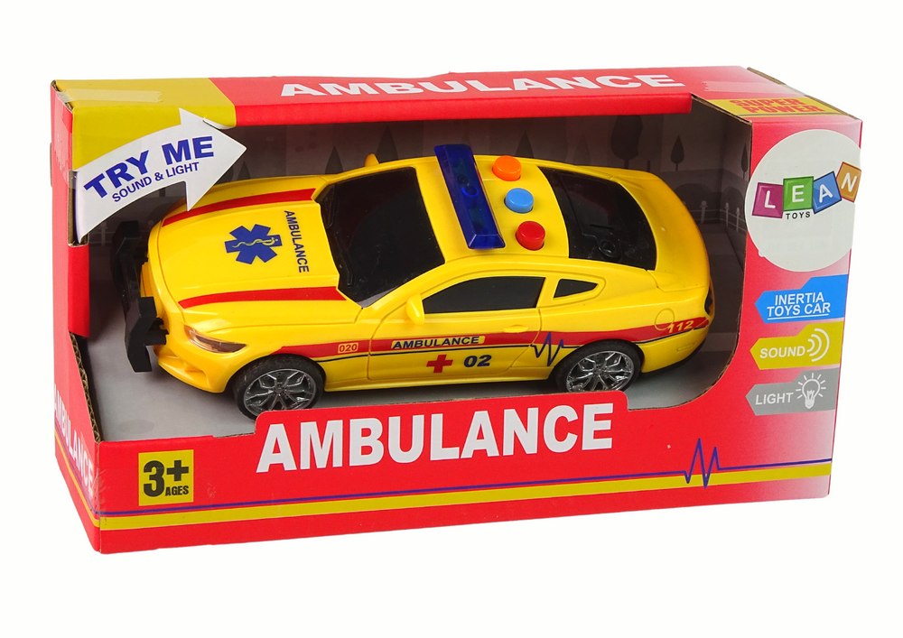 Sports Car Ambulance Lights Sound Yellow