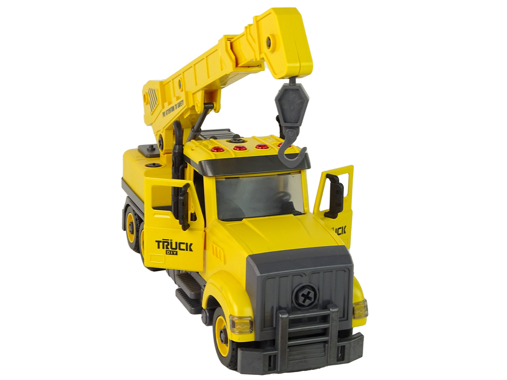 Crane Truck for Unscrewing and Twisting Yellow