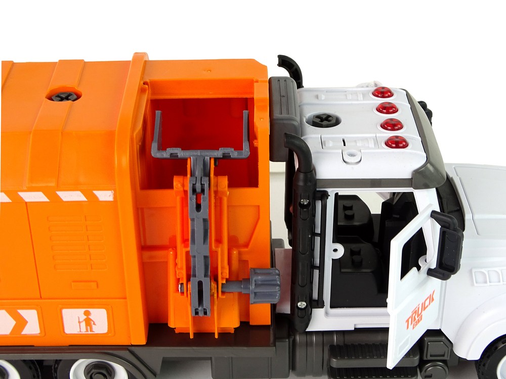 Garbage Truck for Unscrewing and Twisting Accessories Orange