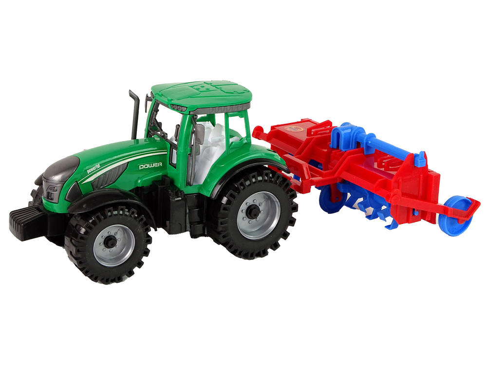 Tractor With Plough Friction Drive Red