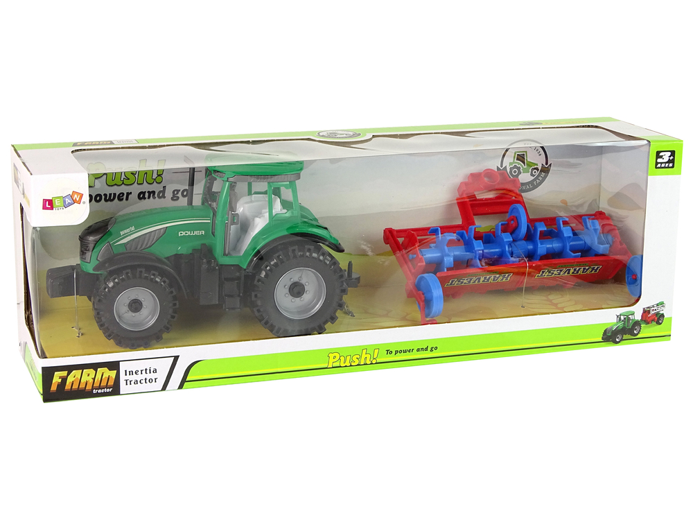 Tractor With Plough Friction Drive Red