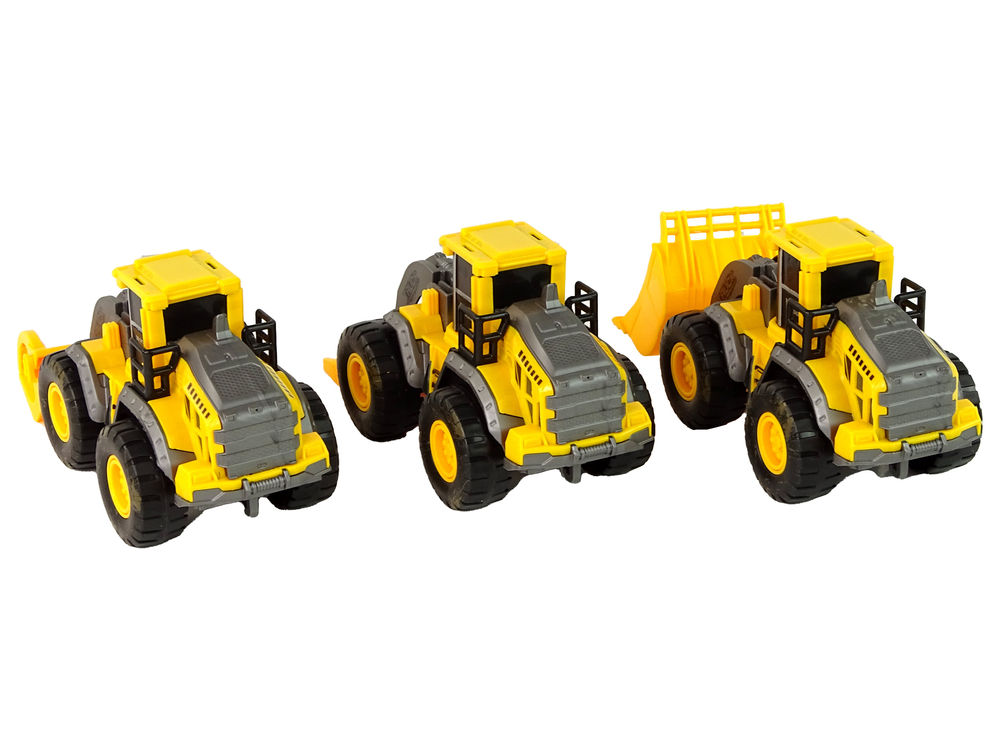 Set of Construction Vehicles 3 Yellow Models