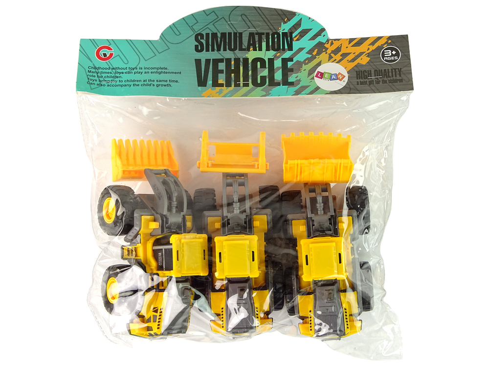 Set of Construction Vehicles 3 Yellow Models