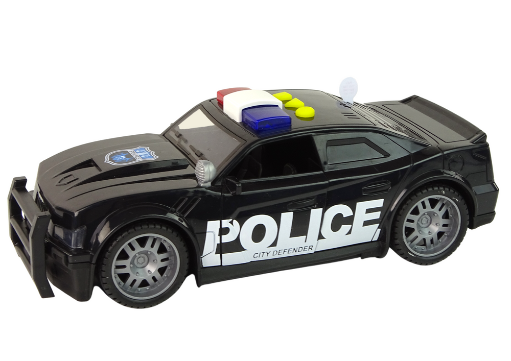 Car Police 1:14 Lights Sounds Black