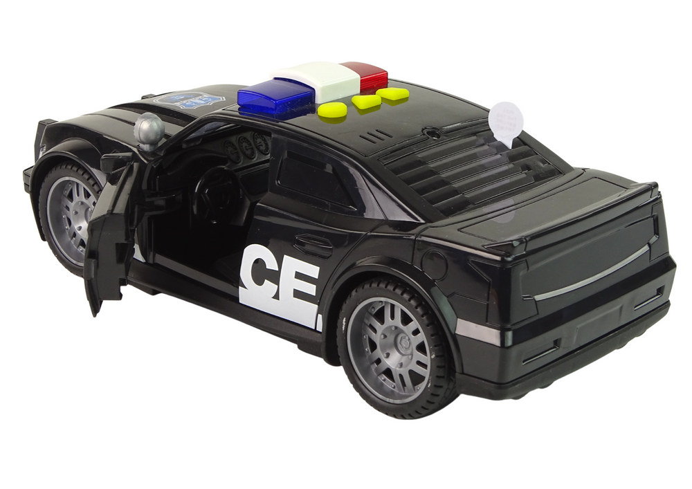 Car Police 1:14 Lights Sounds Black