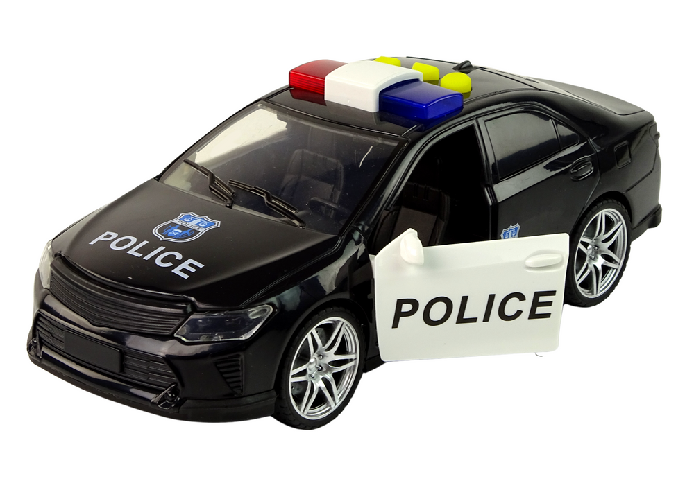 Car Police 1:14 Lights Sounds Black