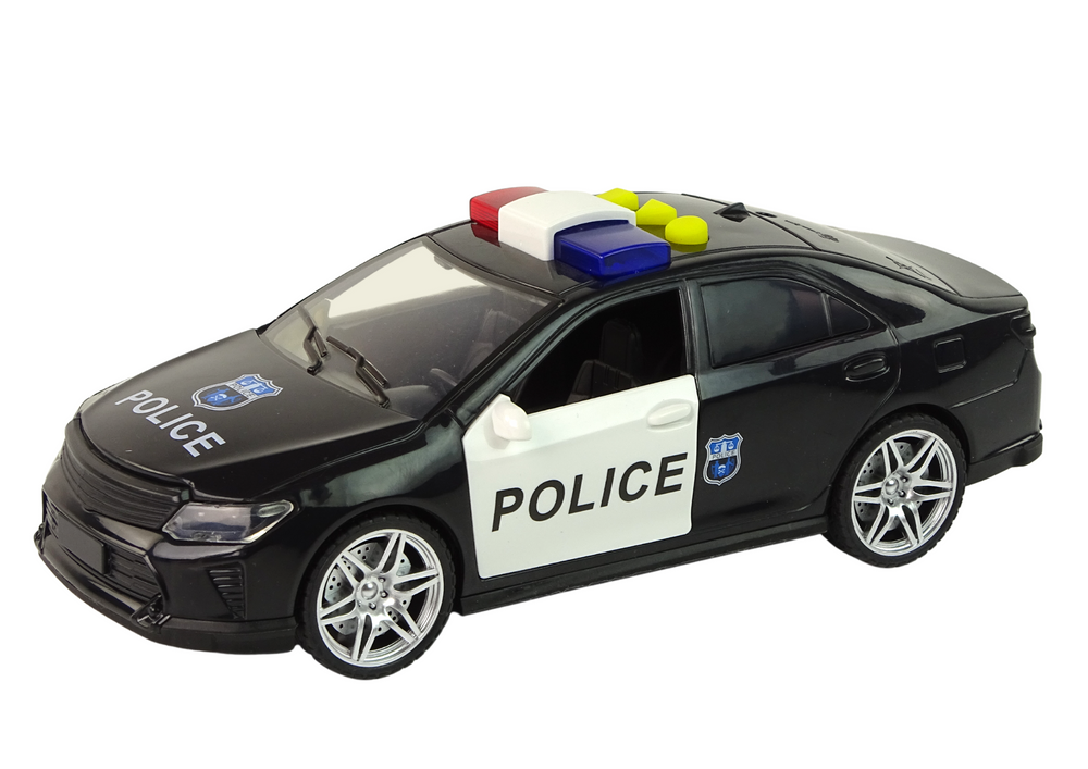 Car Police 1:14 Lights Sounds Black