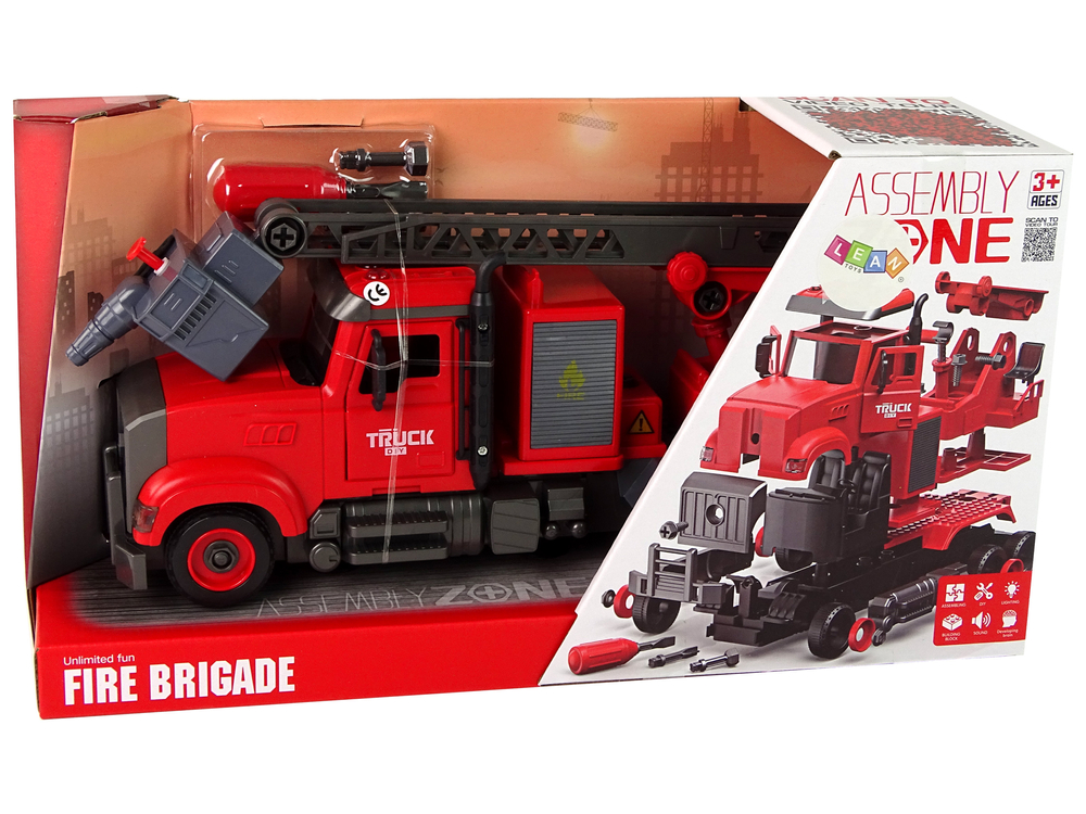 Fire Truck Fire Brigade for Unscrewing Accessories Red