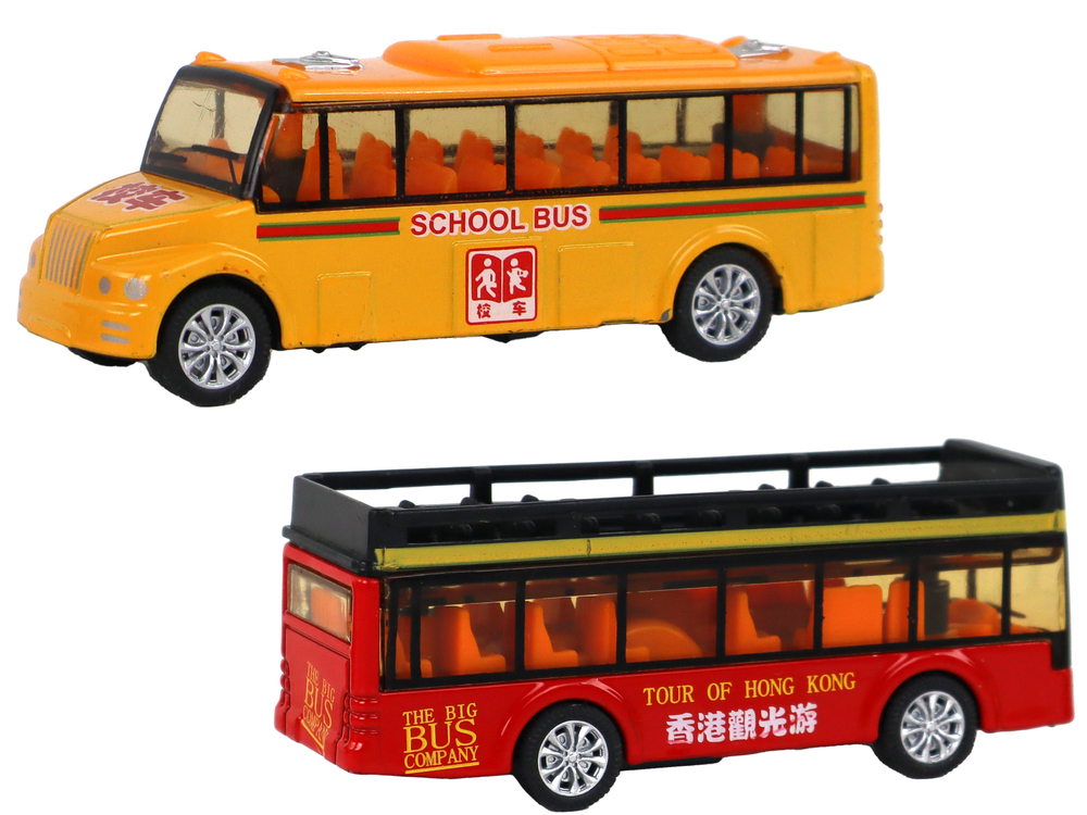 Set of Colorful Buses Faction System 4 Elements