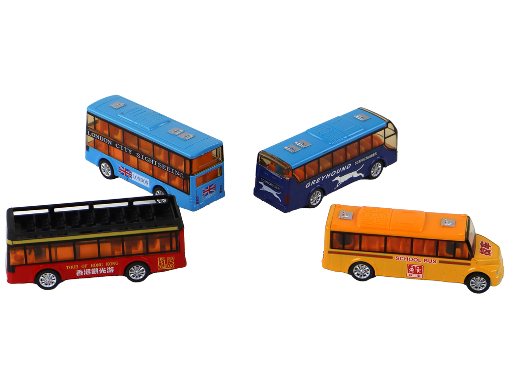 Set of Colorful Buses Faction System 4 Elements