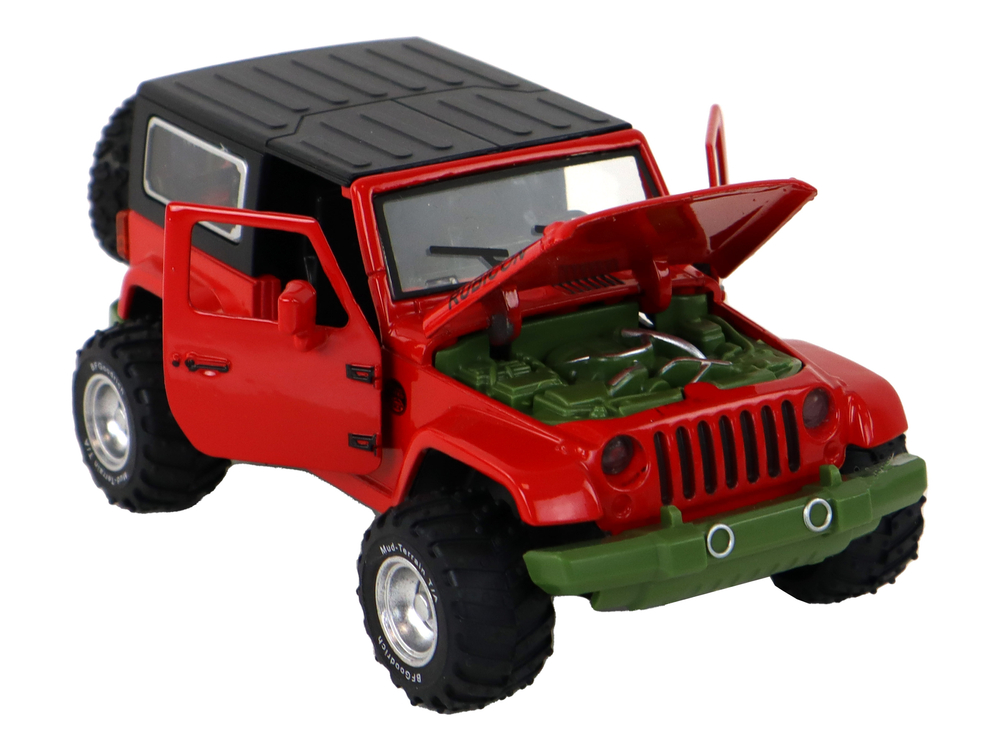 Off-Road Car Battery Powered Friction Drive Metal Red 1:32