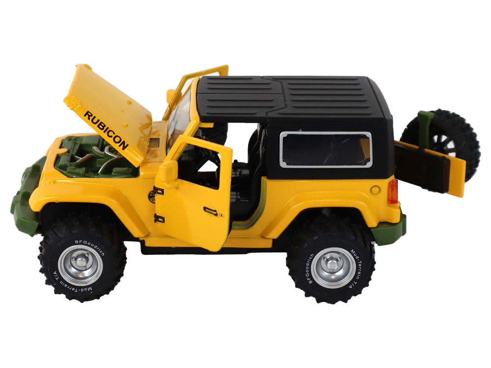 Off-Road Car Battery Powered Friction Drive Metal Yellow 1:32