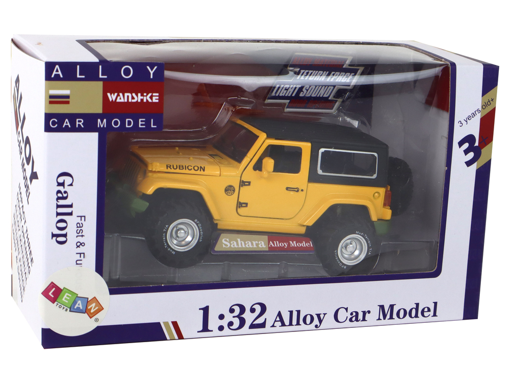 Off-Road Car Battery Powered Friction Drive Metal Yellow 1:32