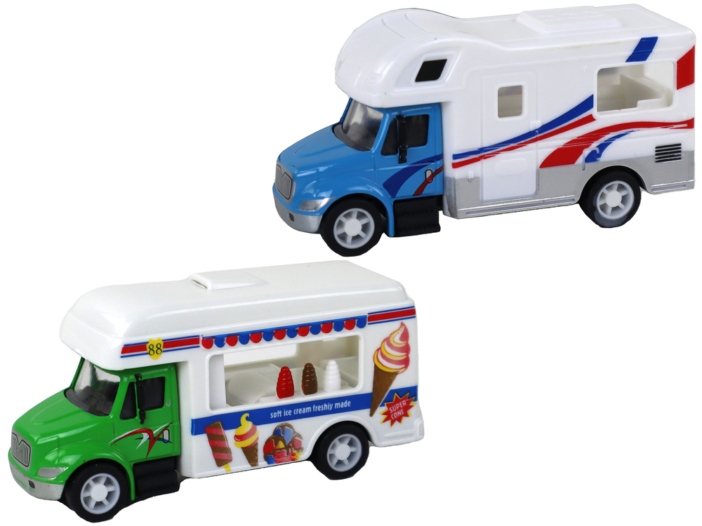 Camper Truck Ambulance Ice Cream Parlor With Friction Drive 1:87 A