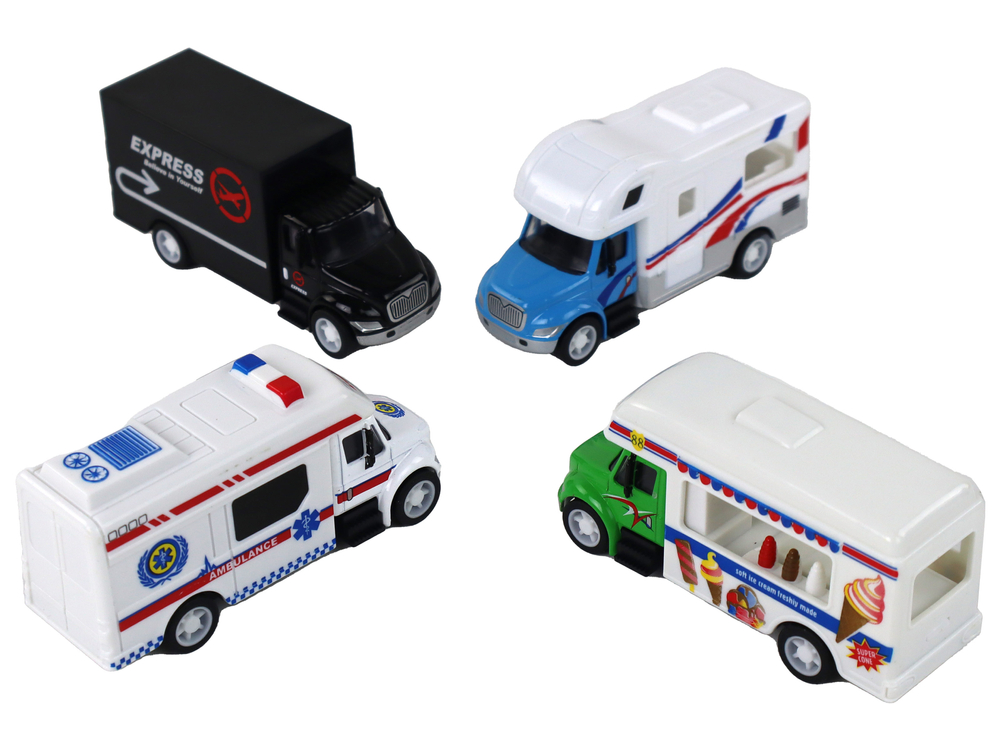 Camper Truck Ambulance Ice Cream Parlor With Friction Drive 1:87 A