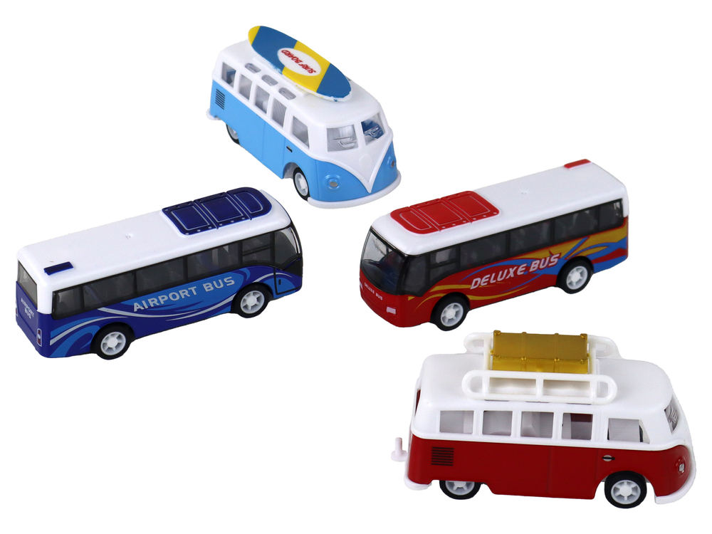 Campers Buses With Friction Drive 1:87 4 Pieces