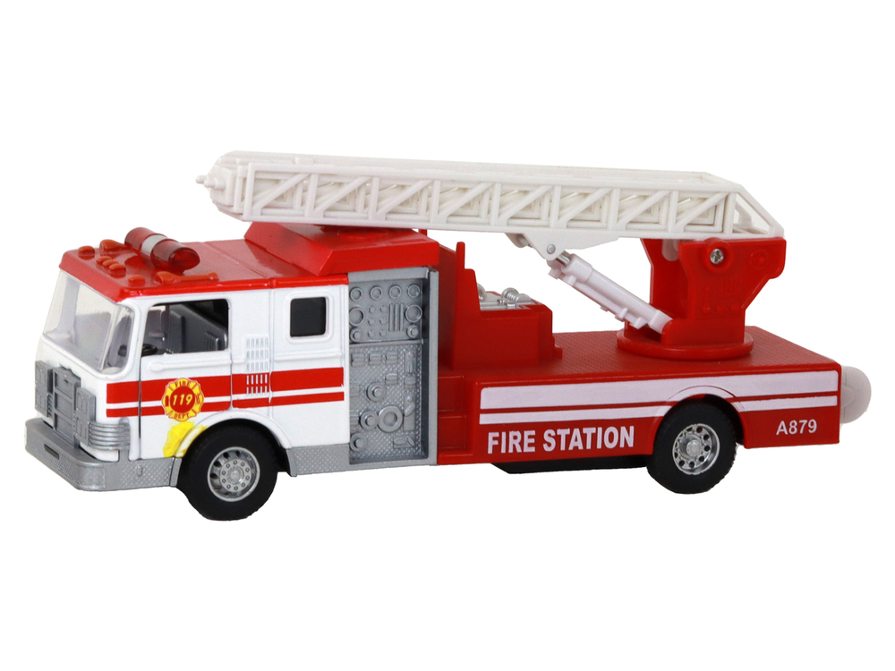 Fire Truck With Friction Drive Sound Extendable Ladder