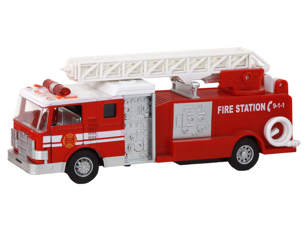 Fire Truck With Friction Drive Sound Extendable Ladder