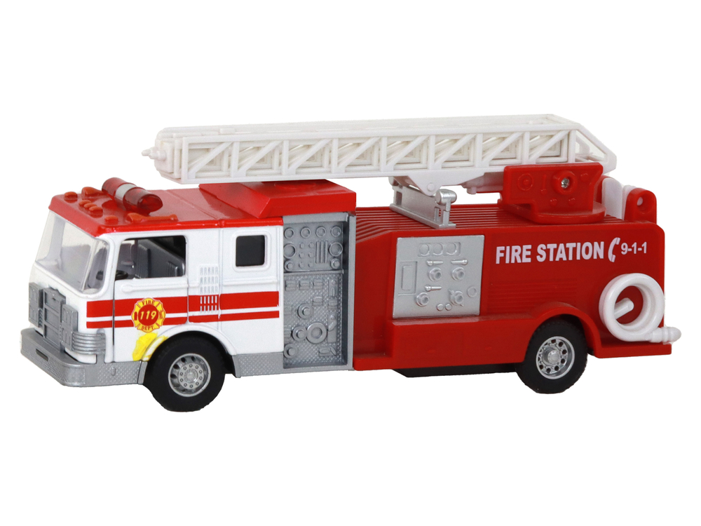 Fire Truck With Friction Drive Sound Extendable Ladder