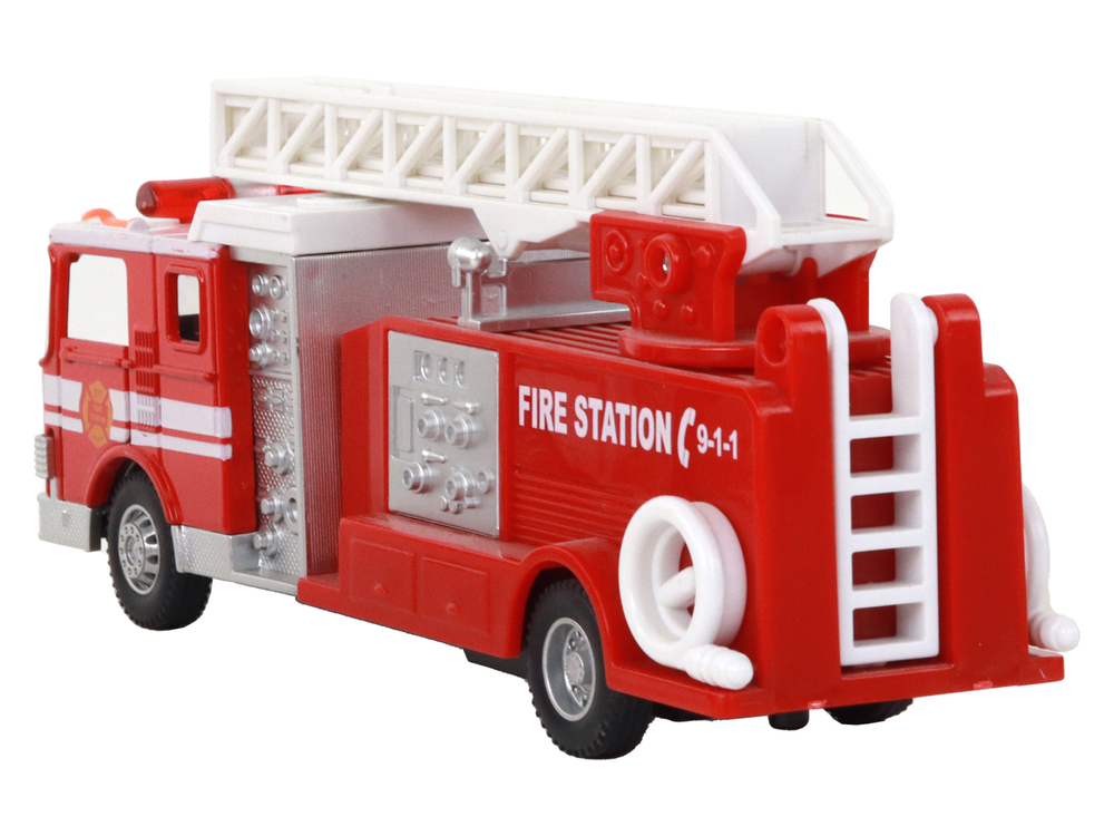 Fire Truck With Friction Drive Sound Extendable Ladder