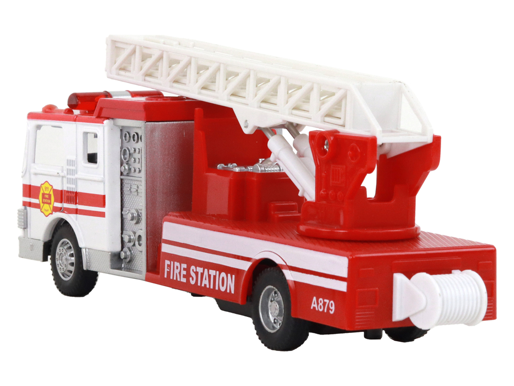 Fire Truck With Friction Drive Sound Extendable Ladder