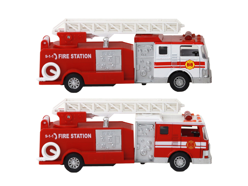 Fire Truck With Friction Drive Sound Extendable Ladder