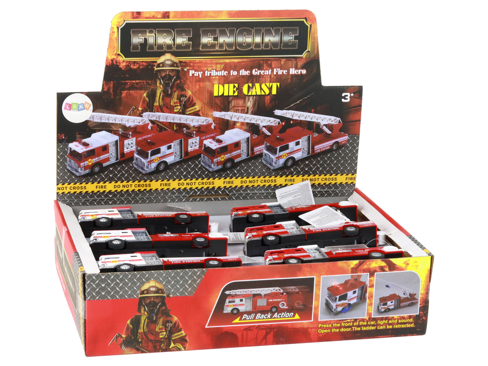 Fire Truck With Friction Drive Sound Extendable Ladder