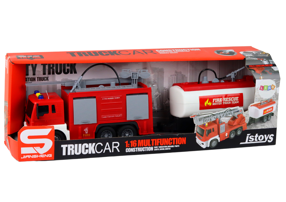 Fire Department With Trailer Fire Truck 1:16 Sounds of Light