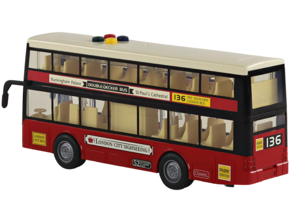 Double Decker City Bus Lights Sounds Red 1:16