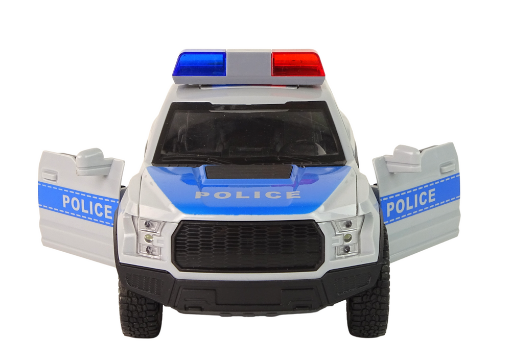 Off-Road Vehicle Police Gray Opening Door Sound Light