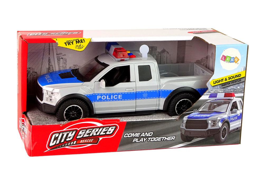 Off-Road Vehicle Police Gray Opening Door Sound Light