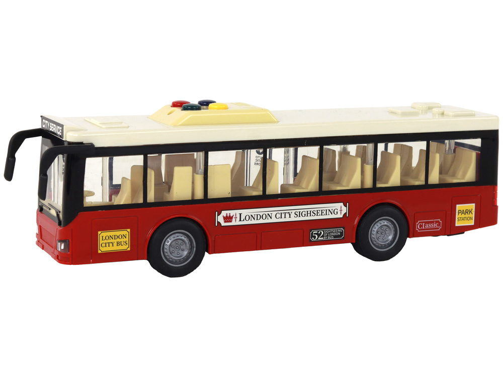 Battery Powered Bus Lights Sounds Red City 1:16