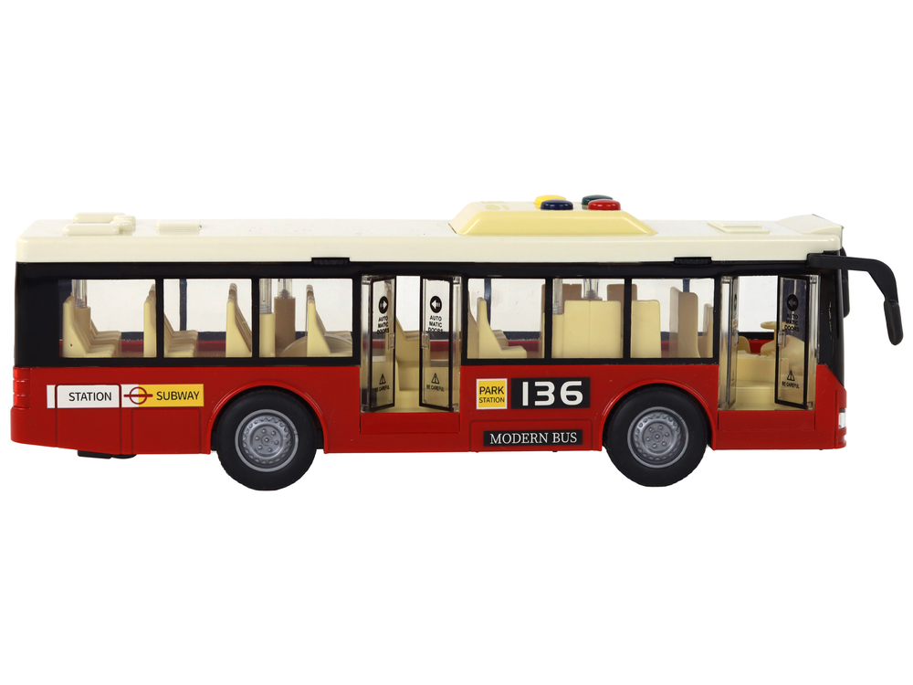 Battery Powered Bus Lights Sounds Red City 1:16