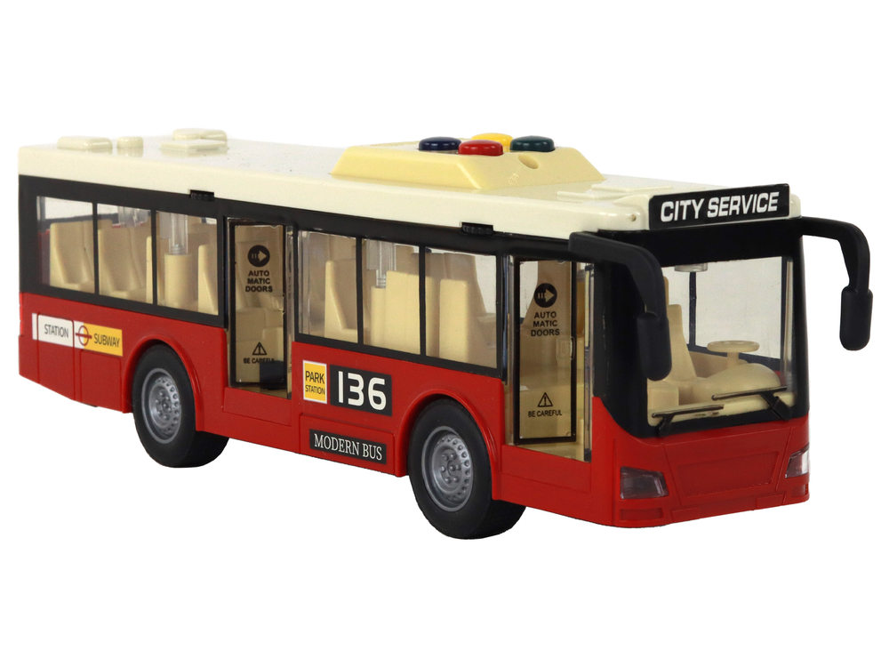 Battery Powered Bus Lights Sounds Red City 1:16