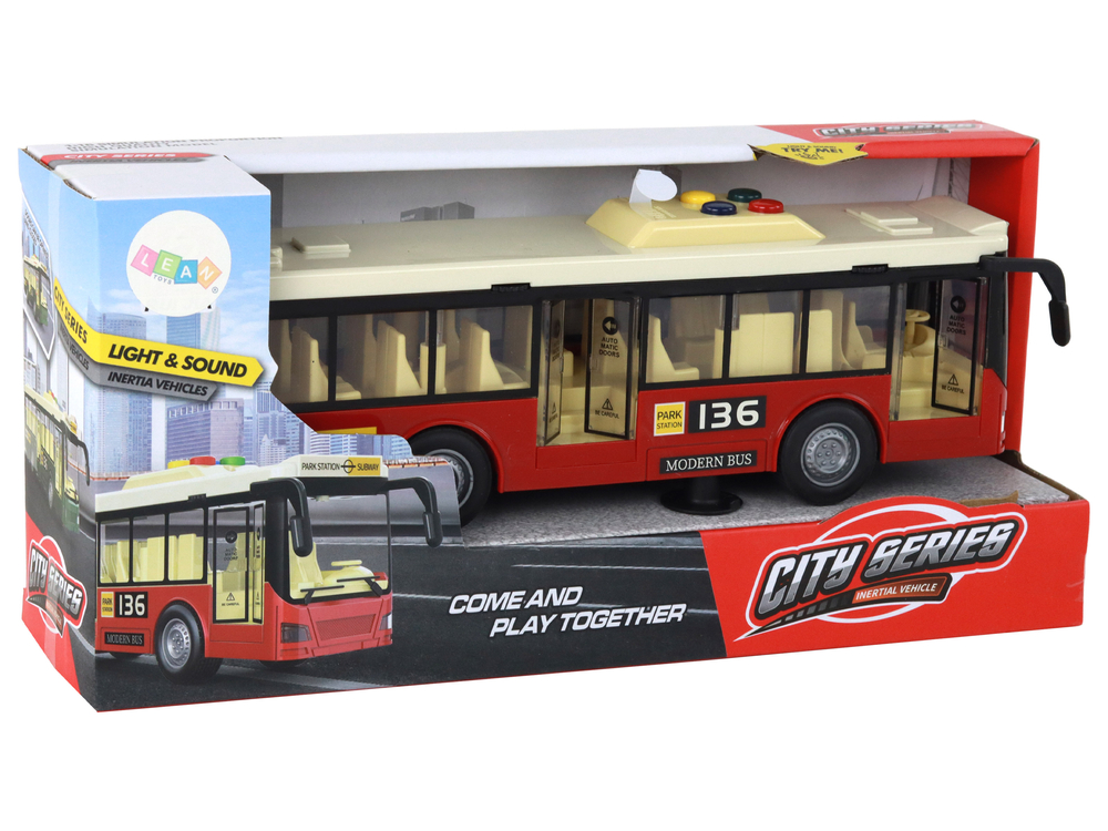 Battery Powered Bus Lights Sounds Red City 1:16