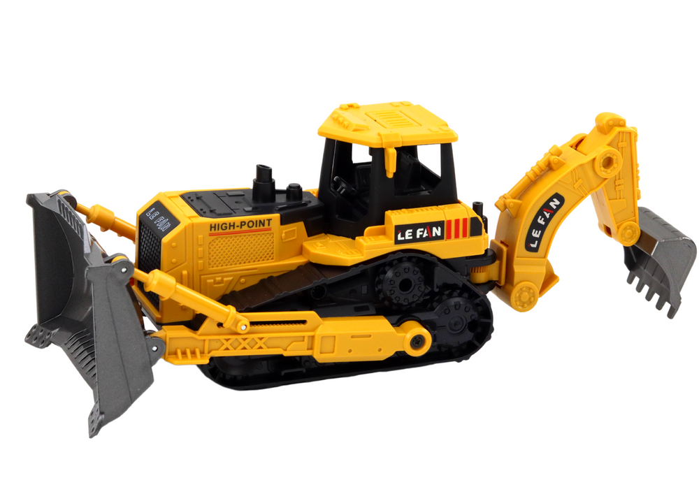 Crawler Excavator Construction Vehicle 2 Buckets Yellow