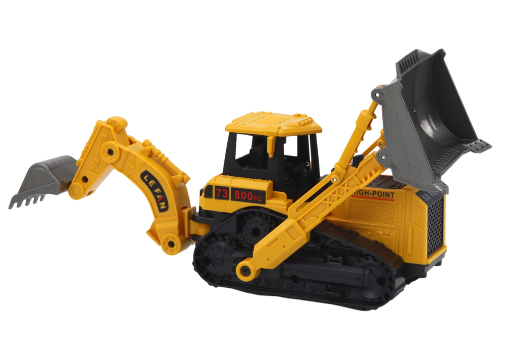 Crawler Excavator Construction Vehicle 2 Buckets Yellow