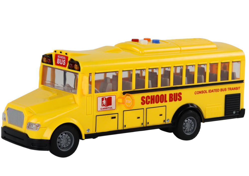 School Bus 1:16 Friction Drive Opening Doors Lights Sounds Yellow