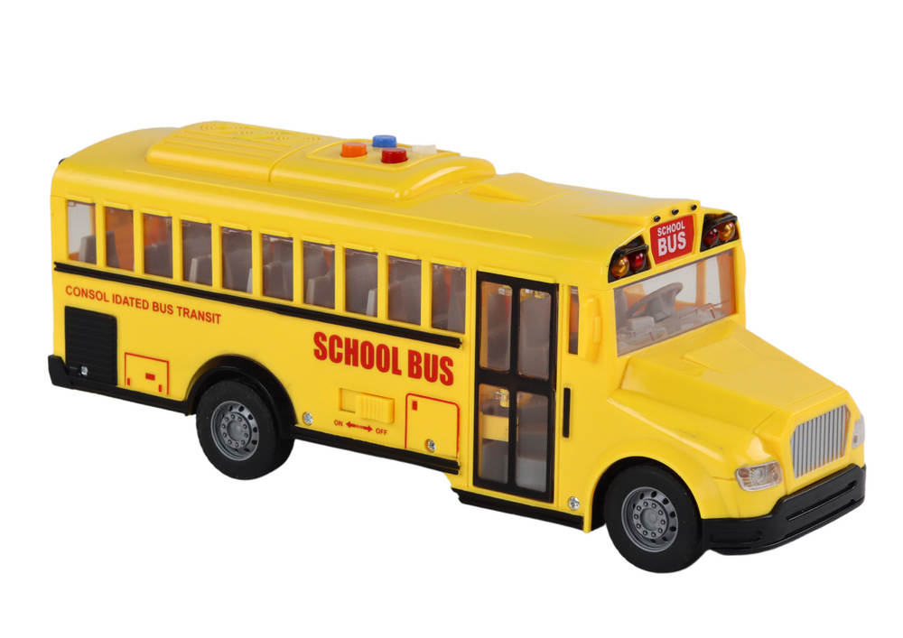 School Bus 1:16 Friction Drive Opening Doors Lights Sounds Yellow