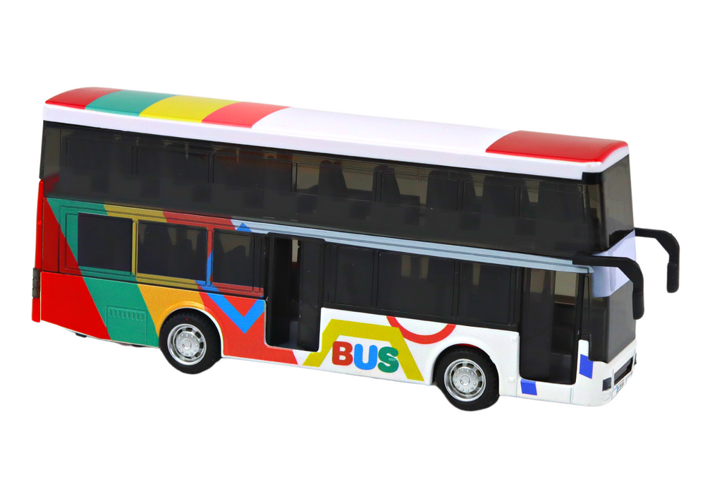 Double Decker Bus With Metal Drive, Colorful Lights, Sounds