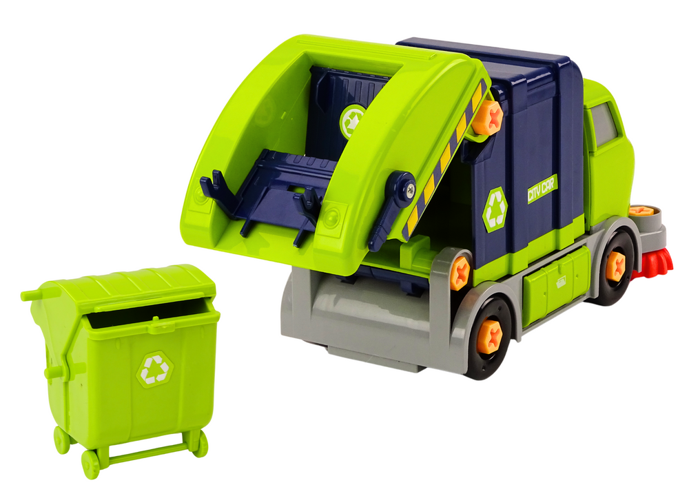 Cartoon Garbage Truck Turning Movable DIY Navy Blue