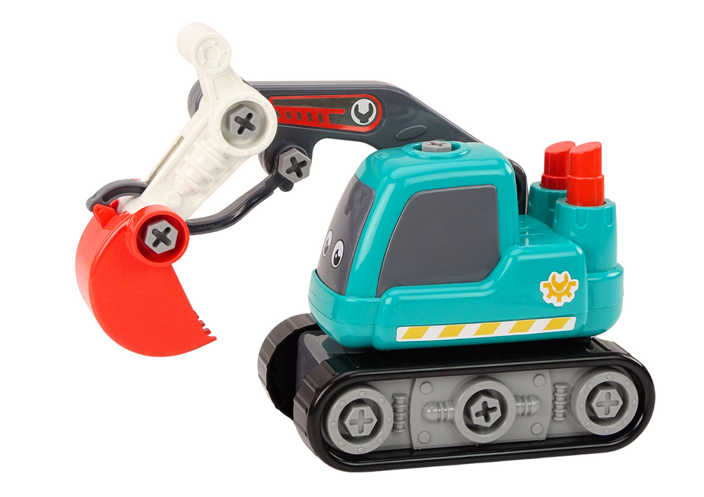 Cartoon Crawler Excavator For Turning DIY Turquoise