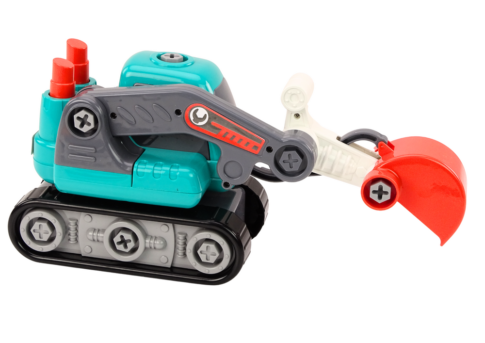 Cartoon Crawler Excavator For Turning DIY Turquoise